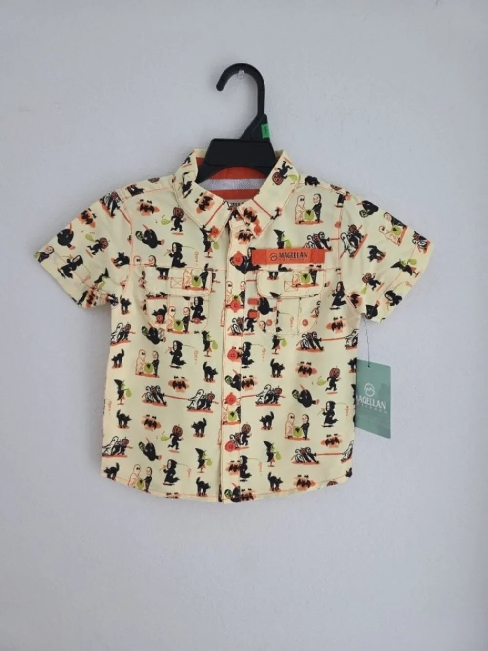 Magellan Boys 2T Halloween Shirt Fishing Button Up Short Sleeve NWT - Picture 1 of 11